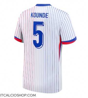 Francia Jules Kounde #5 Seconda Maglia Europei 2024 Manica Corta